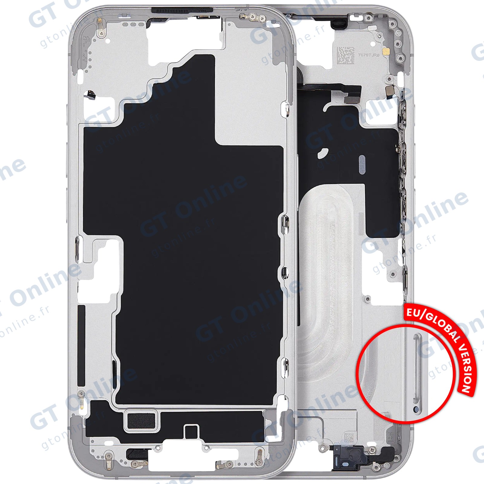 Châssis pour Apple iPhone 16 (version EU, compatible premium, blanc)