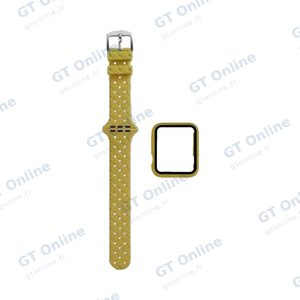 Protection Silicone pour Apple Watch 38mm avec Bracelet Boucle (11) Jaune