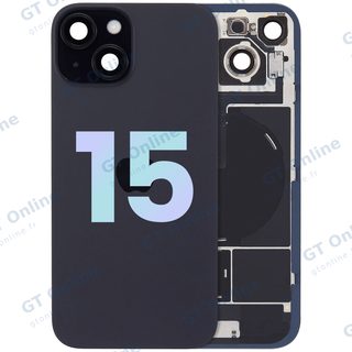 Vitre arrière avec MagSafe, NFC et nappe flash pour Apple iPhone 15 (pack service origine, noir)