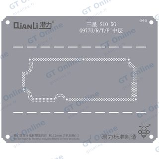 Pochoir de rebillage Qianli Bumblebee QS646 pour couche intermédiaire Samsung S10 5G (G977U/R/T/P)