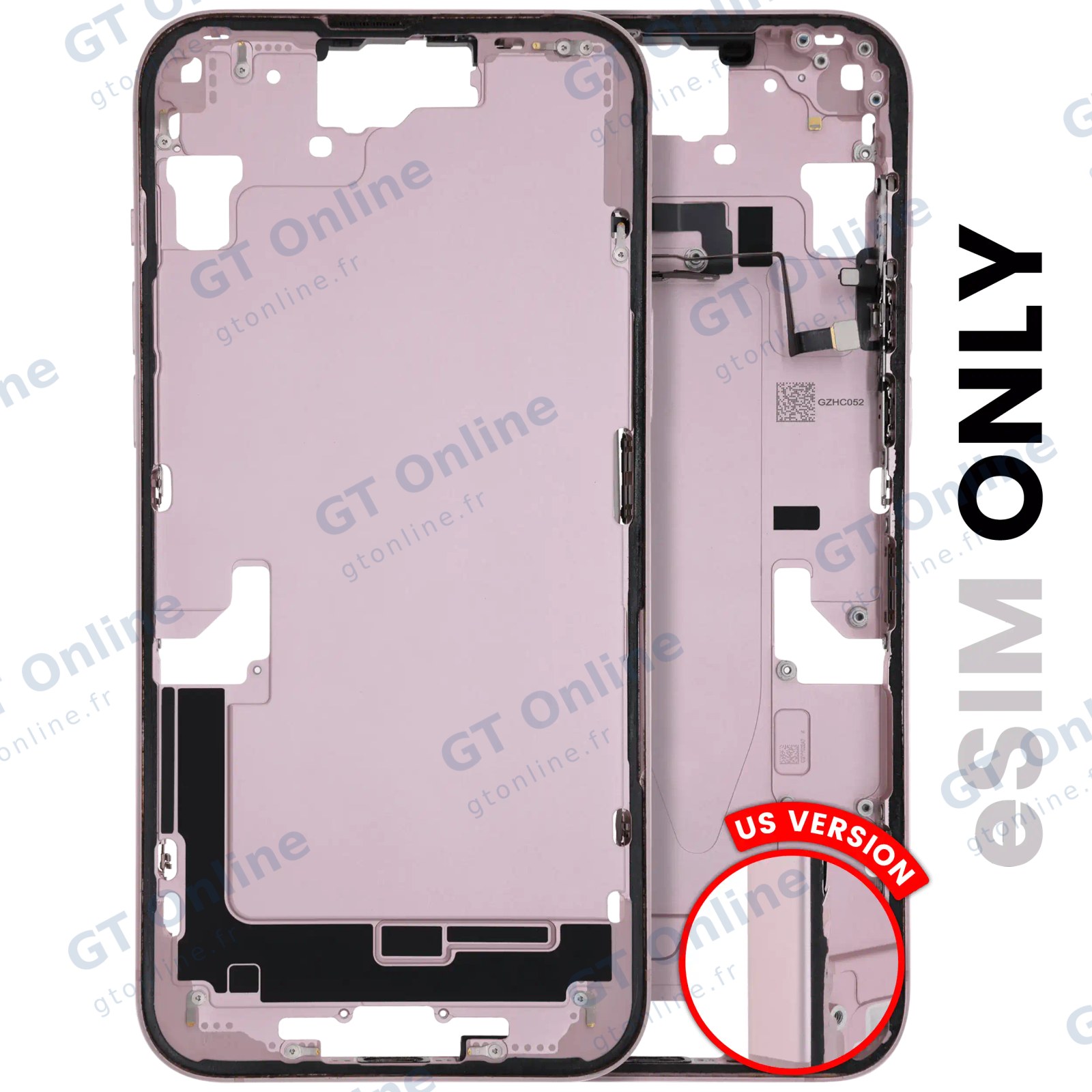 Châssis pour Apple iPhone 15 Plus (version US, origine d'occasion — grade B, rose)