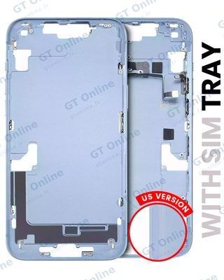 Châssis avec petits composants pour Apple iPhone 14 Plus (version EU, origine d'occasion — grade A, bleu)
