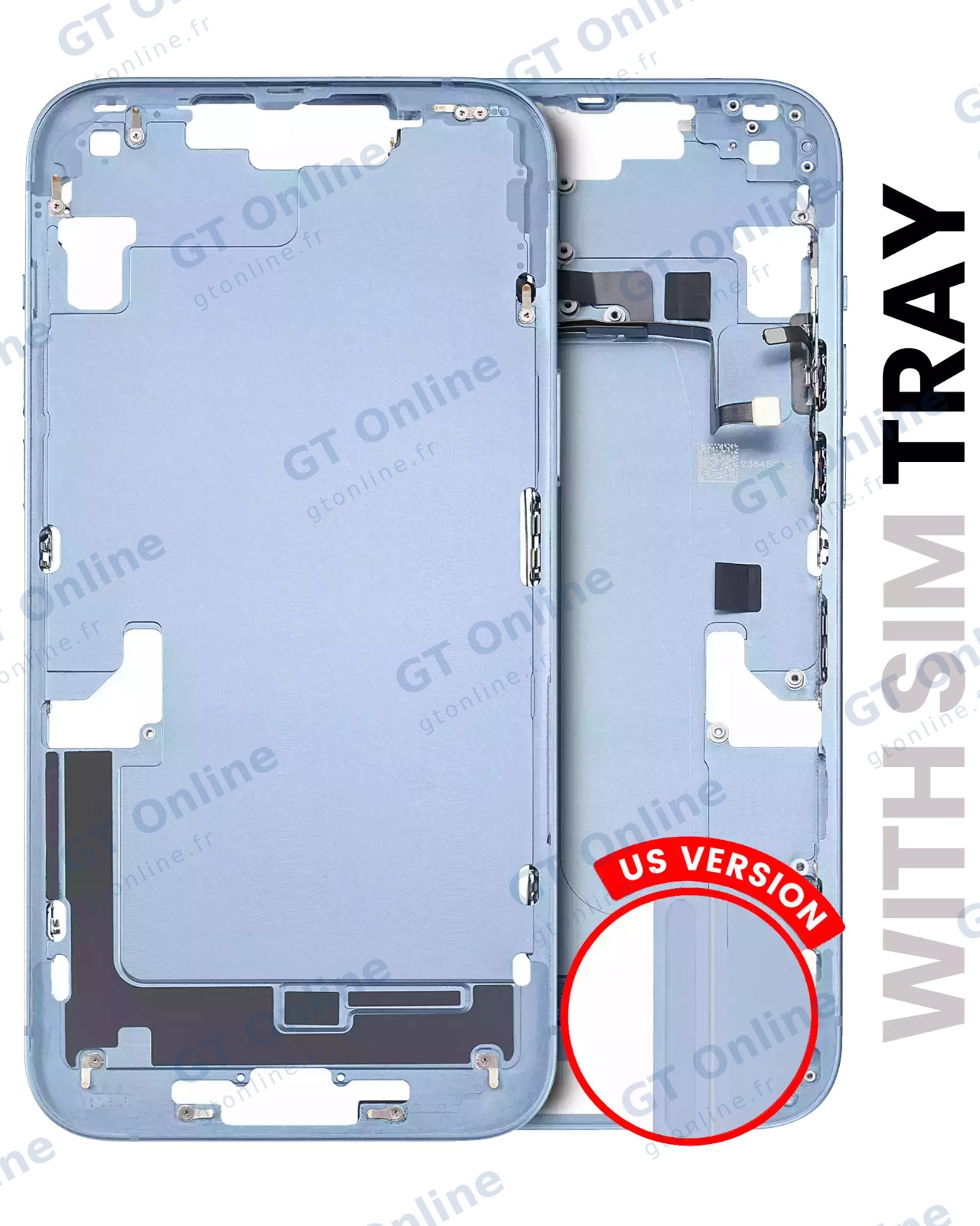 Châssis avec petits composants pour Apple iPhone 14 Plus (version EU, origine d'occasion — grade A, bleu)