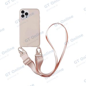 Coque Silicone avec Bandoulière Apple iPhone 13 Pro (#4) Rose Gold