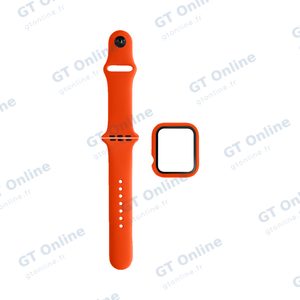 Protection Silicone pour Apple Watch 41mm avec Bracelet Sport (10) Orange