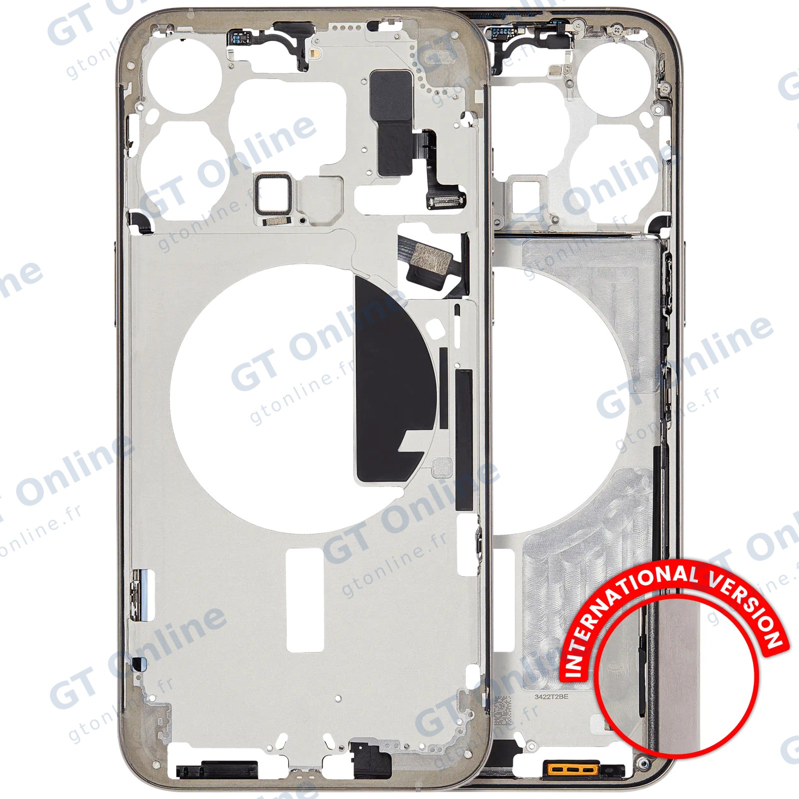 Châssis pour Apple iPhone 15 Pro Max (version EU, origine d'occasion — grade B, Natural Titanium)