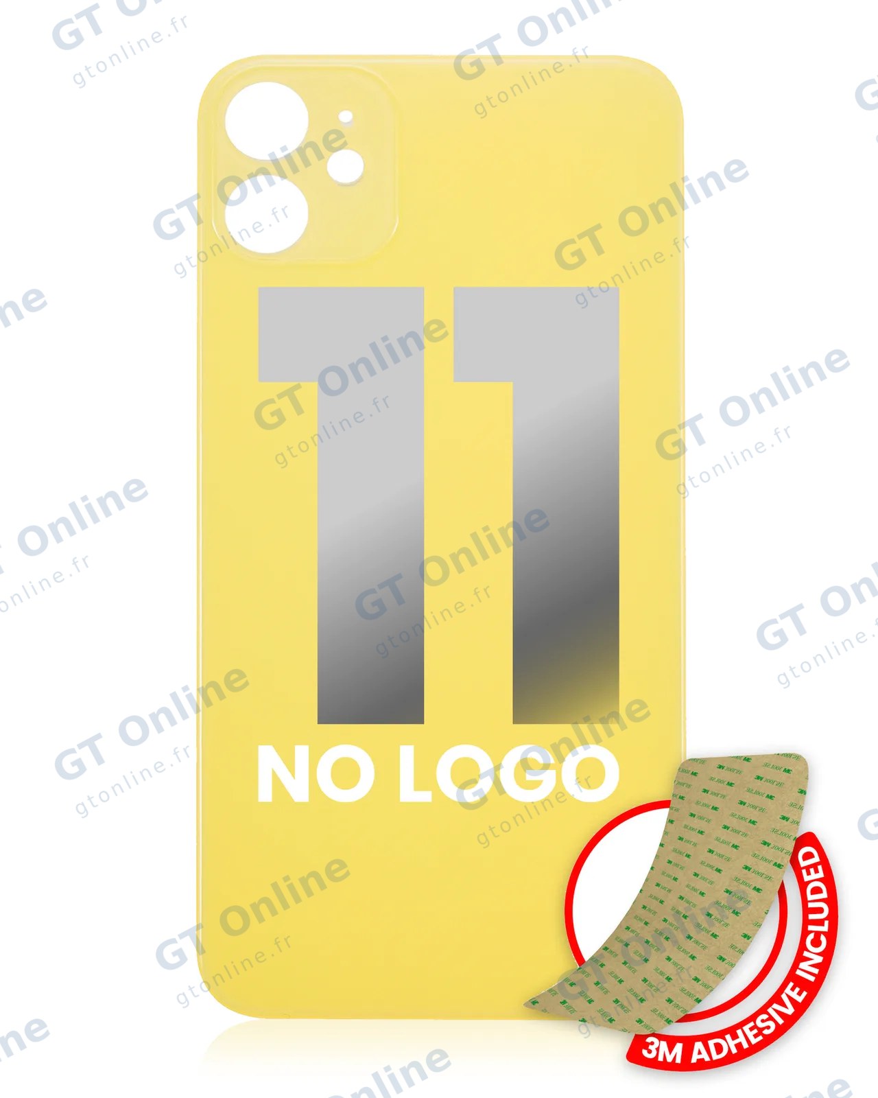Vitre arrière pour Apple iPhone 11 (No Logo / Large Camera Hole, jaune)
