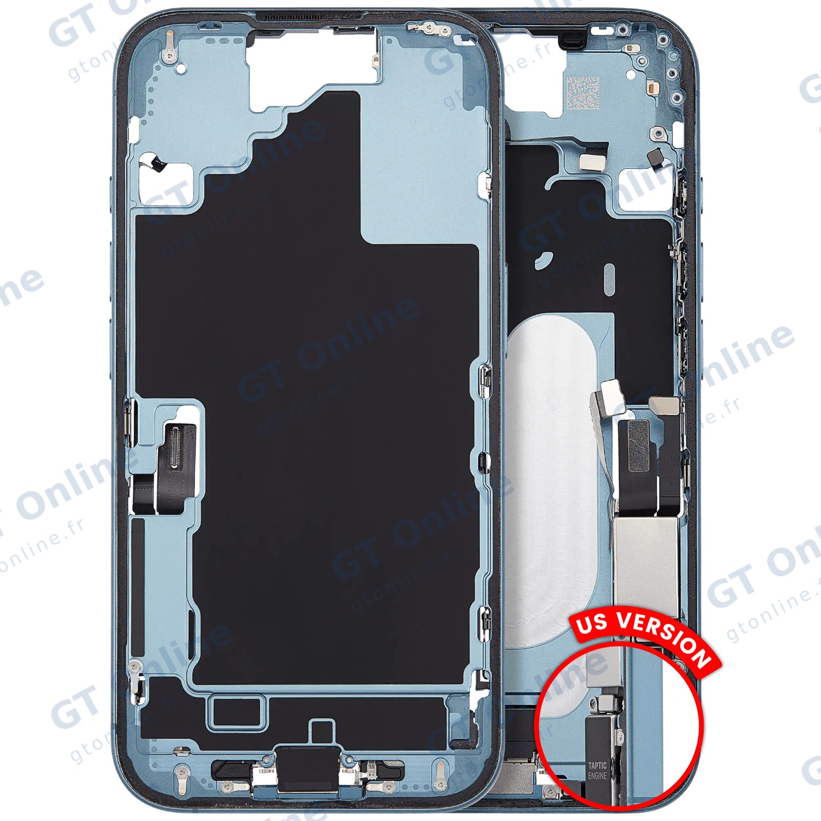 Châssis pour Apple iPhone 16 (version US, origine d'occasion — grade B, turquoise)