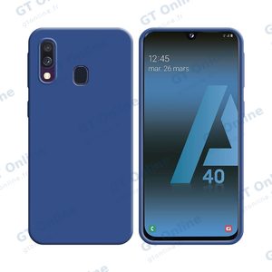 Coque Silicone Compatible pour Samsung Galaxy A40 A405 (#16) Bleu Marine
