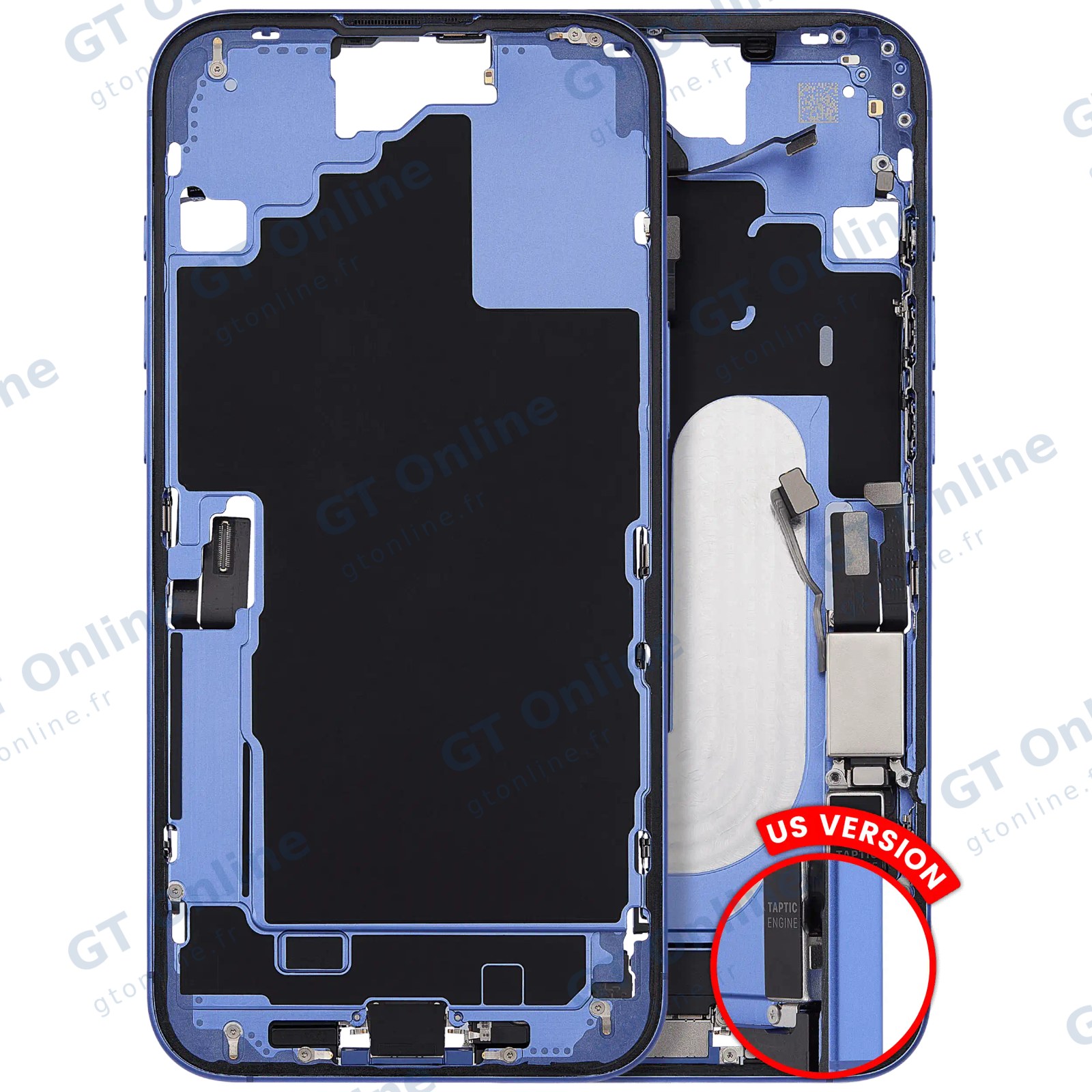 Châssis pour Apple iPhone 16 Plus (version US, origine d'occasion — grade A, bleu outremer)