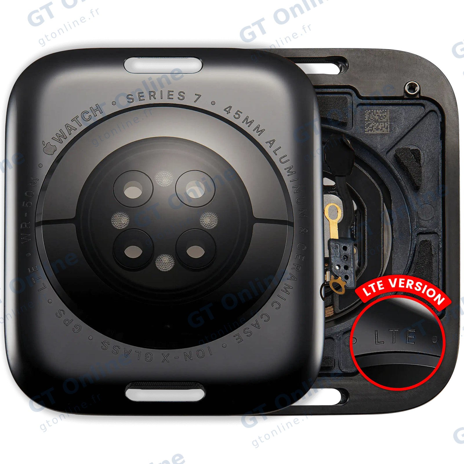 Vitre arrière pour Apple Watch Series 7 (45mm) (LET Version, Aluminum / Space Black)