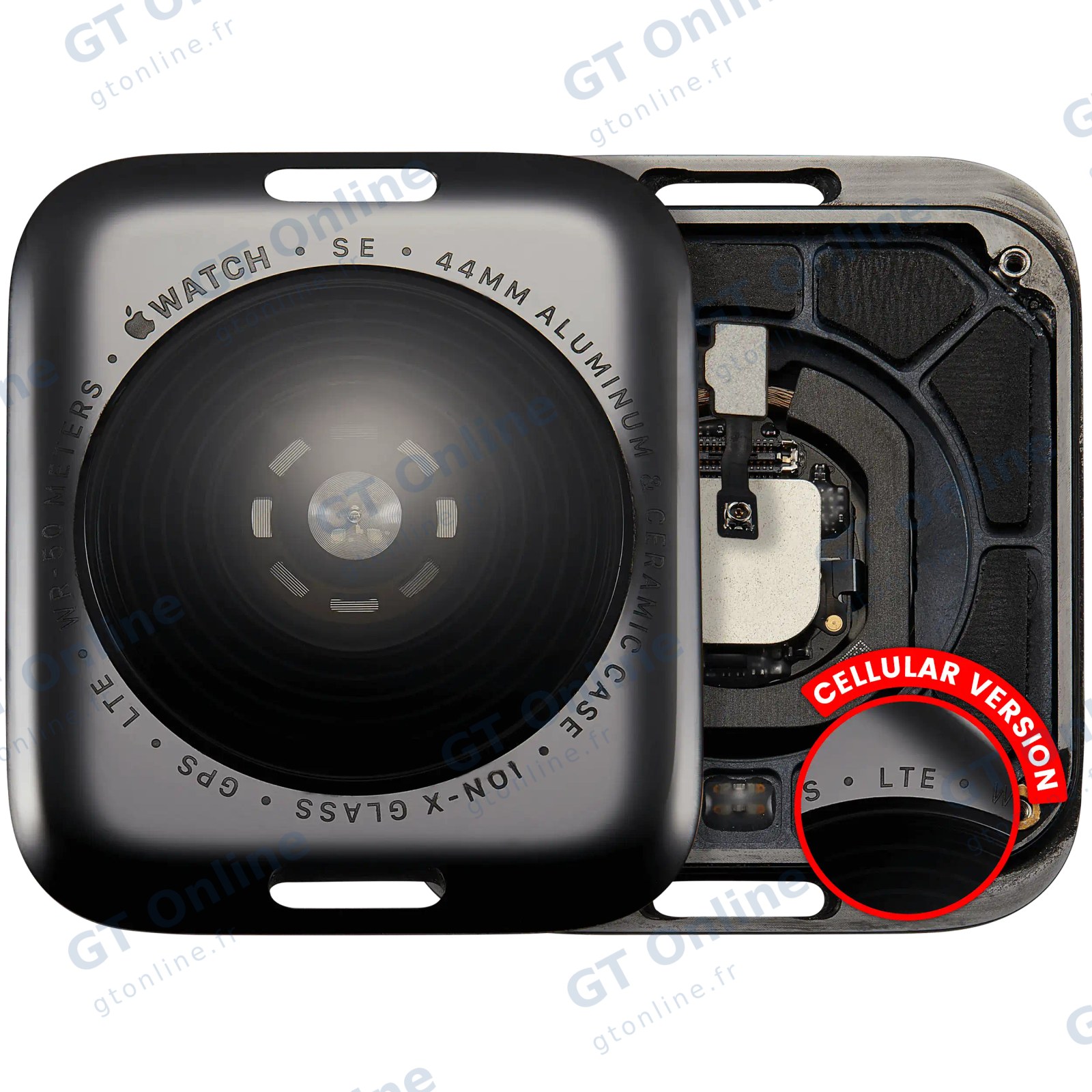 Vitre arrière pour Apple Watch Series SE 1st (44MM) (LET Version, Aluminum / Space Black)