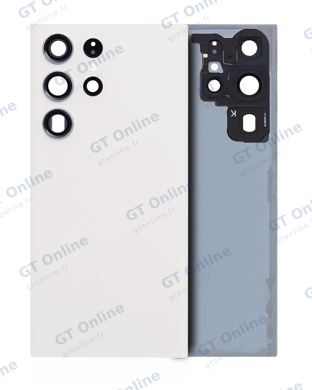 Vitre arrière pour Samsung Galaxy S23 Ultra 5G (sans logo, compatible premium, Cream)