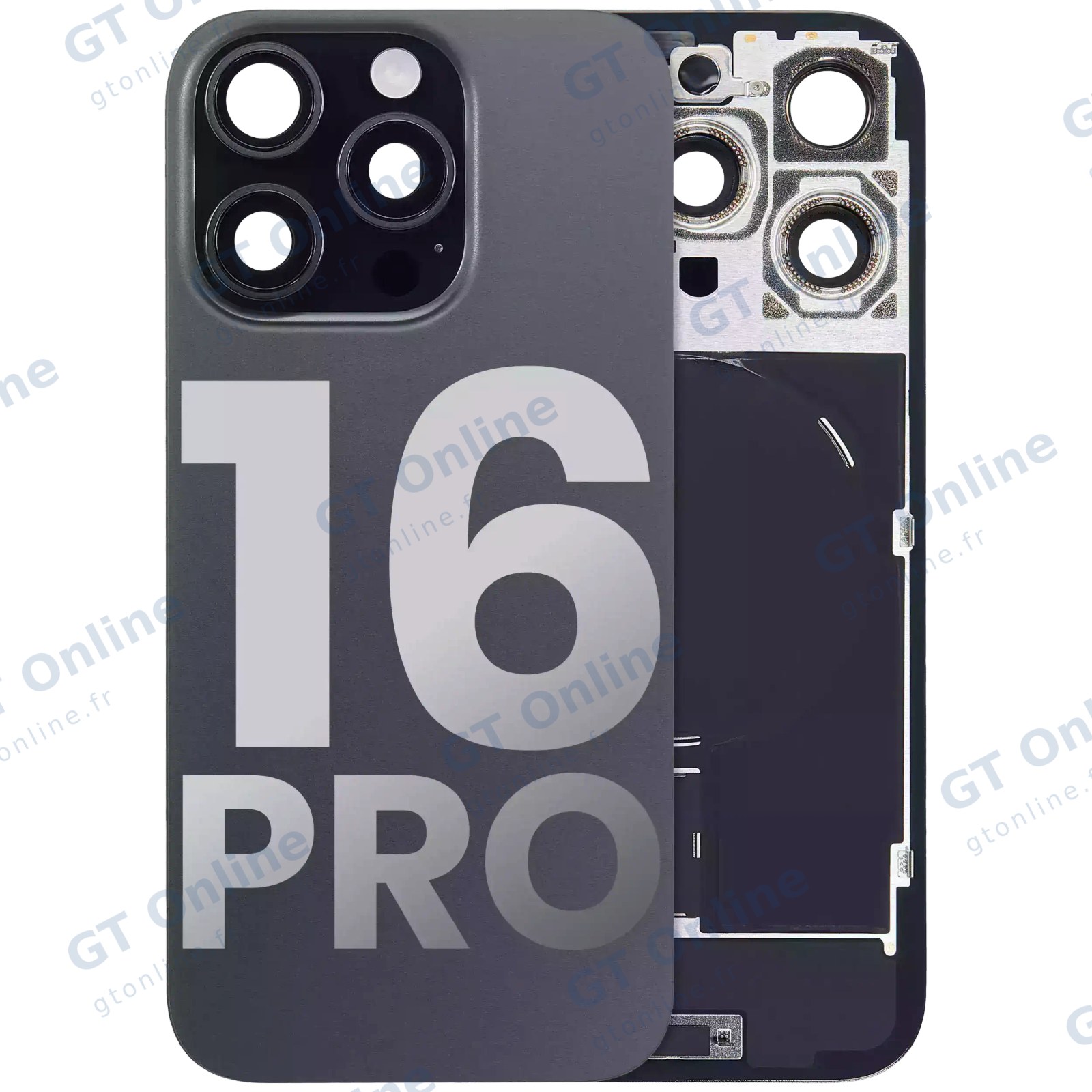 Vitre arrière pour Apple iPhone 16 Pro (origine d'occasion — grade A, titane noir)