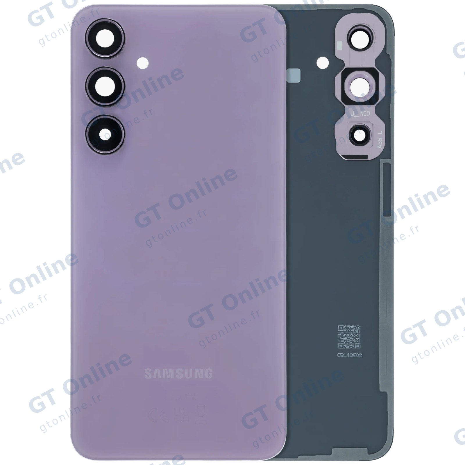 Vitre arrière pour Samsung Galaxy A35 5G (A356 / 2024) (pack service origine, Lilac)
