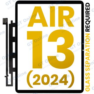 Vitre tactile pour Apple iPad Air 13" (2024 / 2025 / 2026) (OCA préinstallé, séparation de la vitre requise, premium)