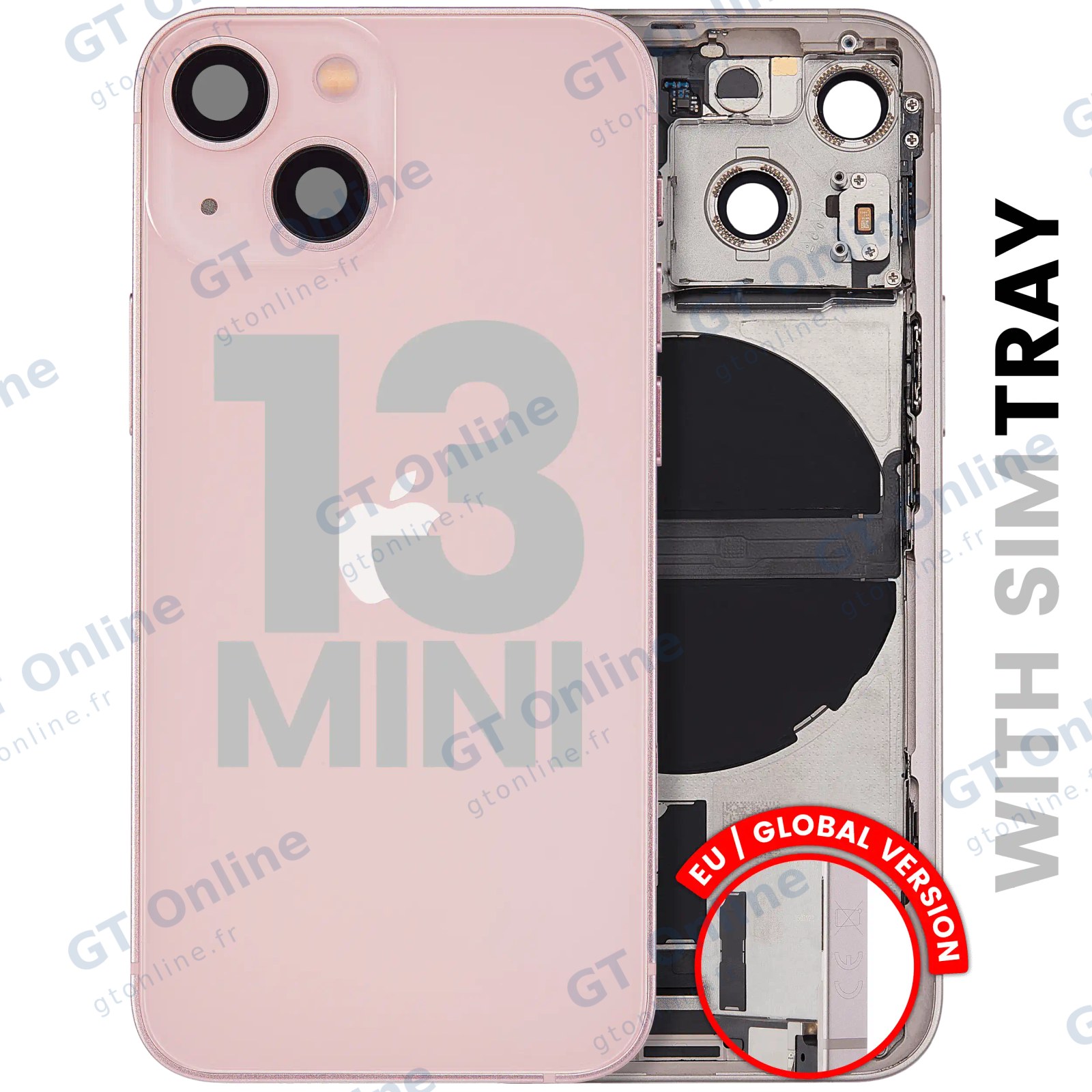 Châssis pour Apple iPhone 13 Mini (version EU, origine d'occasion — grade B, rose)
