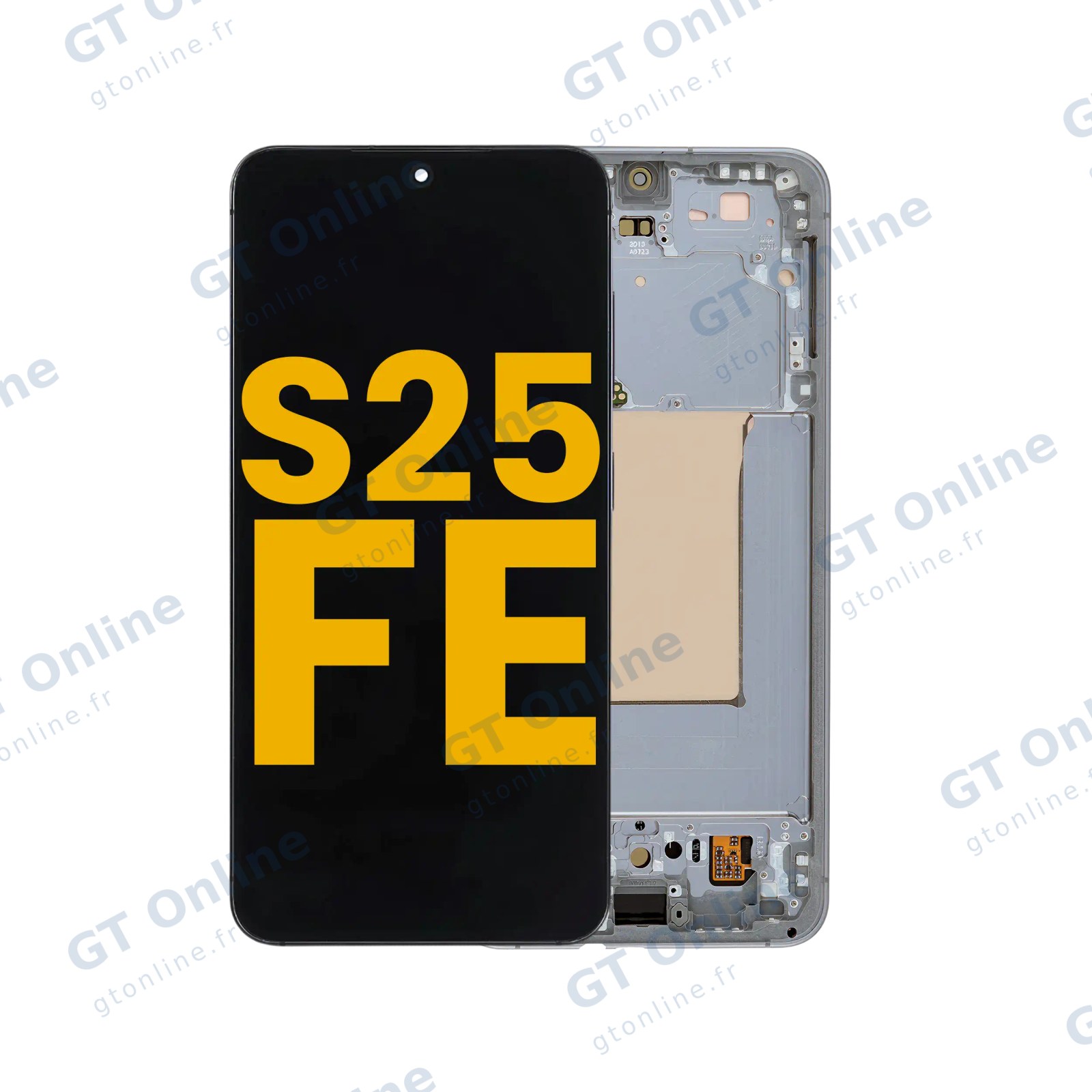 Écran OLED avec châssis pour Samsung Galaxy S25 FE 5G (version US & internationale, reconditionné, Jetblack)
