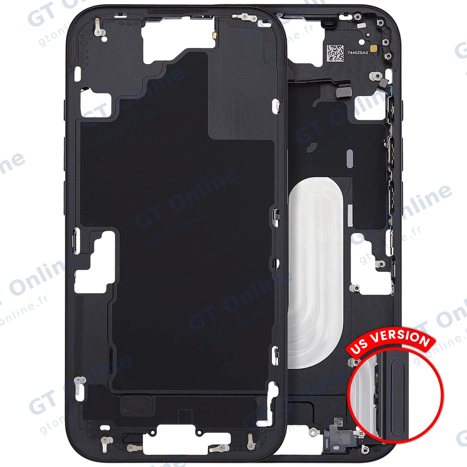 Châssis pour Apple iPhone 16 (version US, compatible premium, noir)