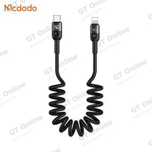 Câble Data USB-C vers Lightning Mcdodo CA-1960 (avec LED) 36W 1.8m Noir