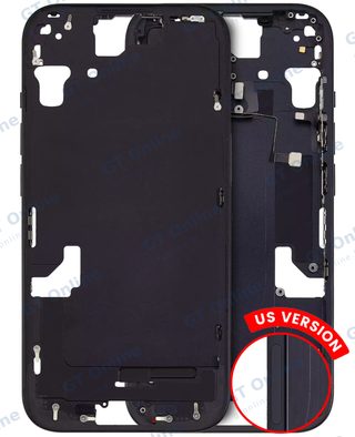 Châssis avec petits composants pour Apple iPhone 15 (version US, eSIM uniquement, compatible, noir)