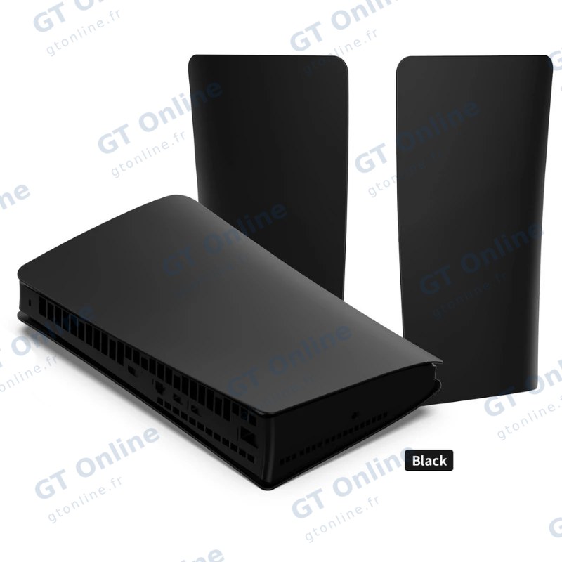 Coque / façade de protection avec support vertical pour PlayStation 5 Slim Édition Digitale DOBE TP5-3599 — noir