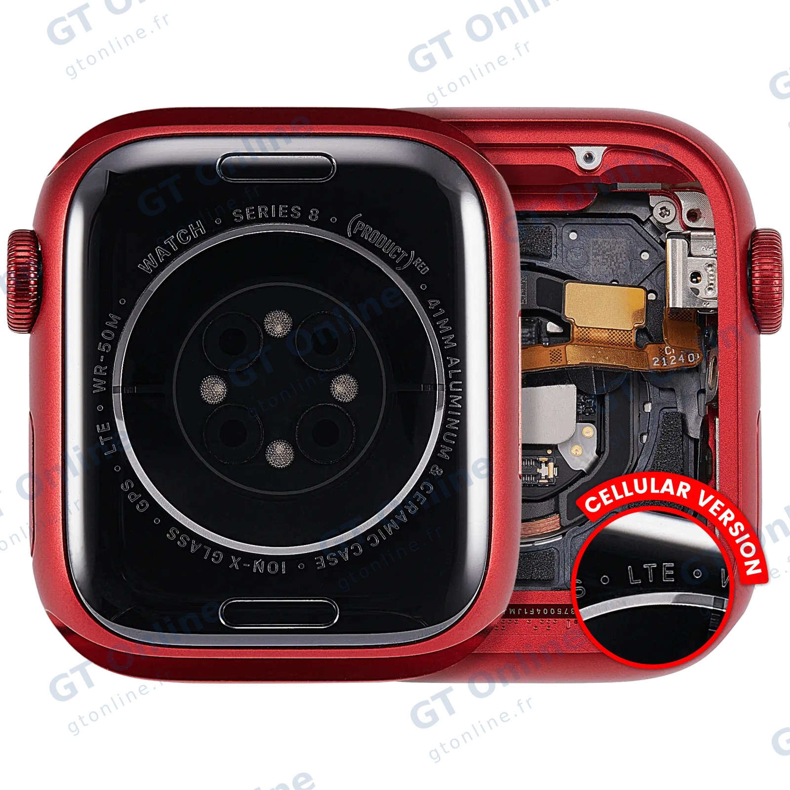 Châssis pour Apple Watch Series 8 (41MM) (origine d'occasion — grade A, Cellular Version, Aluminum / Red)