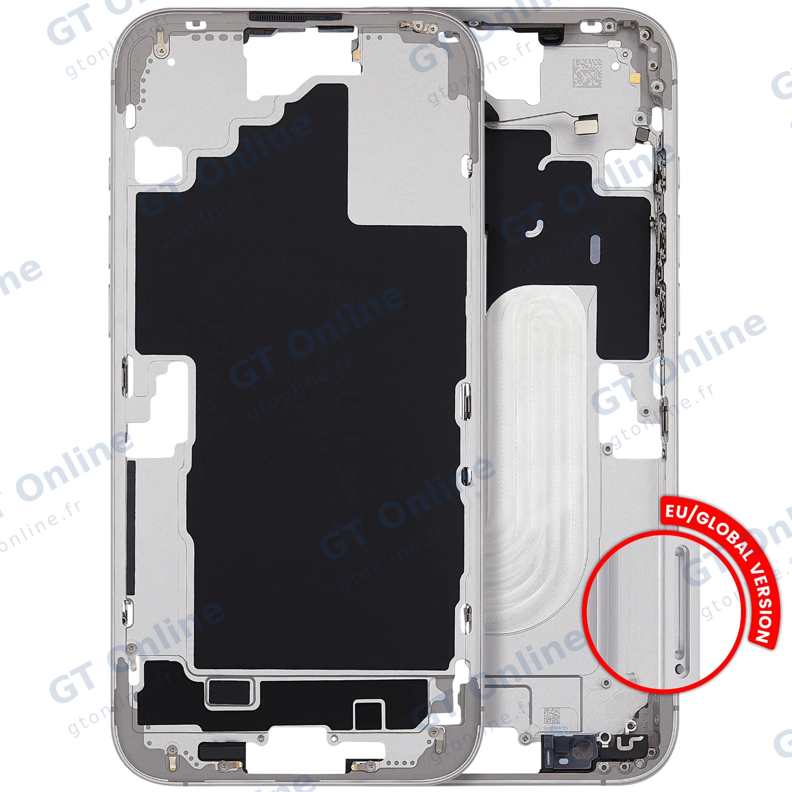 Châssis pour Apple iPhone 16 Plus (version EU, compatible premium, blanc)
