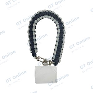 Bracelet pour Smartphone Tressé Noir et Gris
