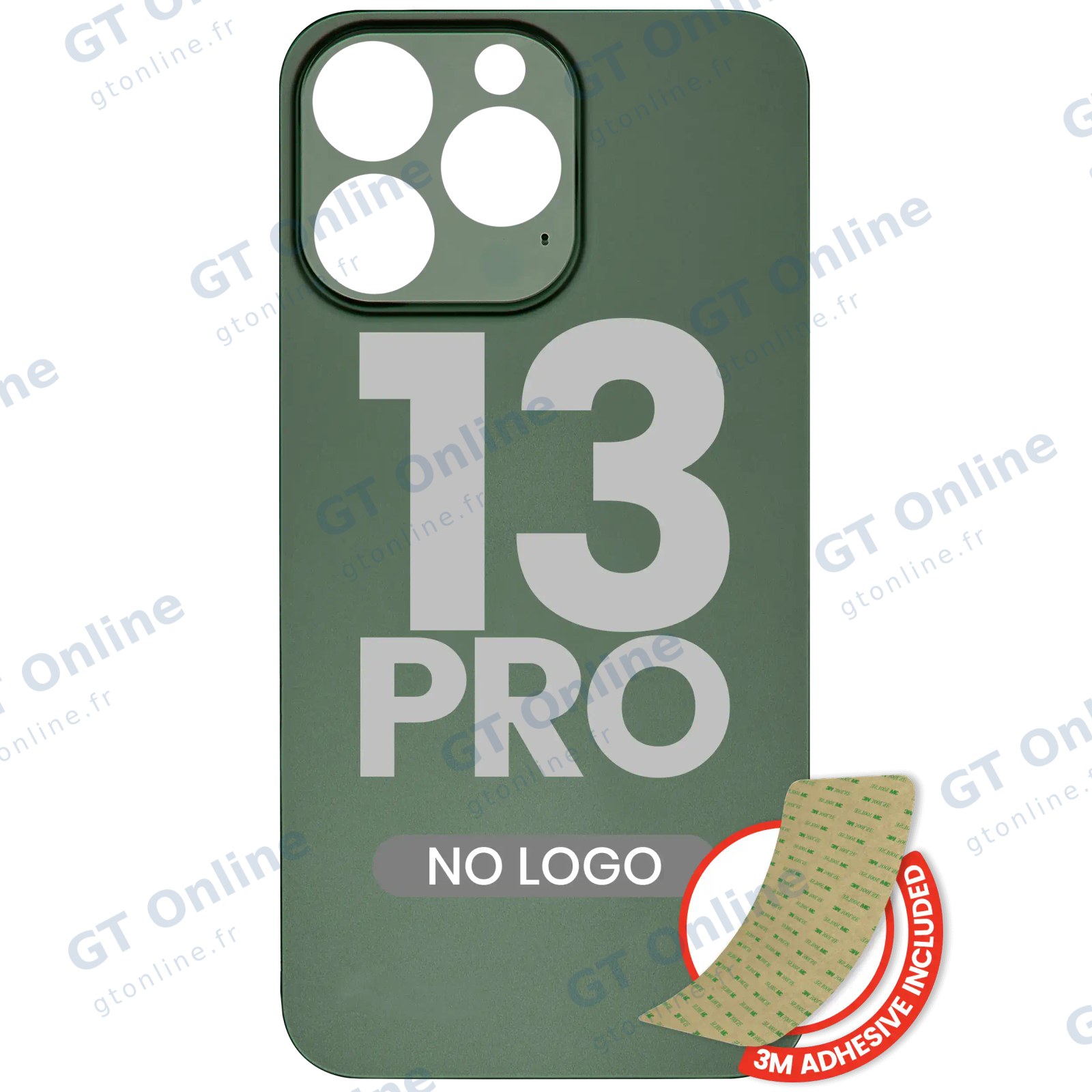 Vitre arrière pour Apple iPhone 13 Pro (No Logo / Large Camera Hole, Alpine Green)