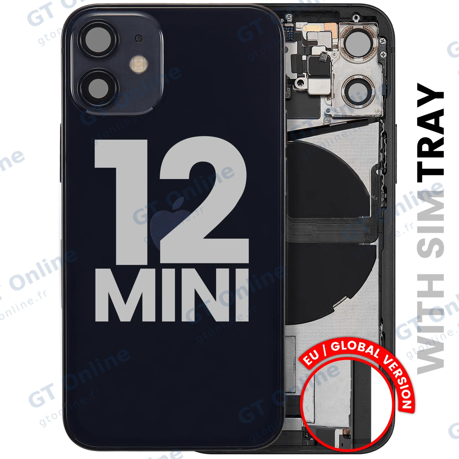 Châssis pour Apple iPhone 12 Mini (version EU, origine d'occasion — grade B, noir)