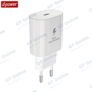Chargeur Secteur USB-C d-power J8544W 25W Blanc