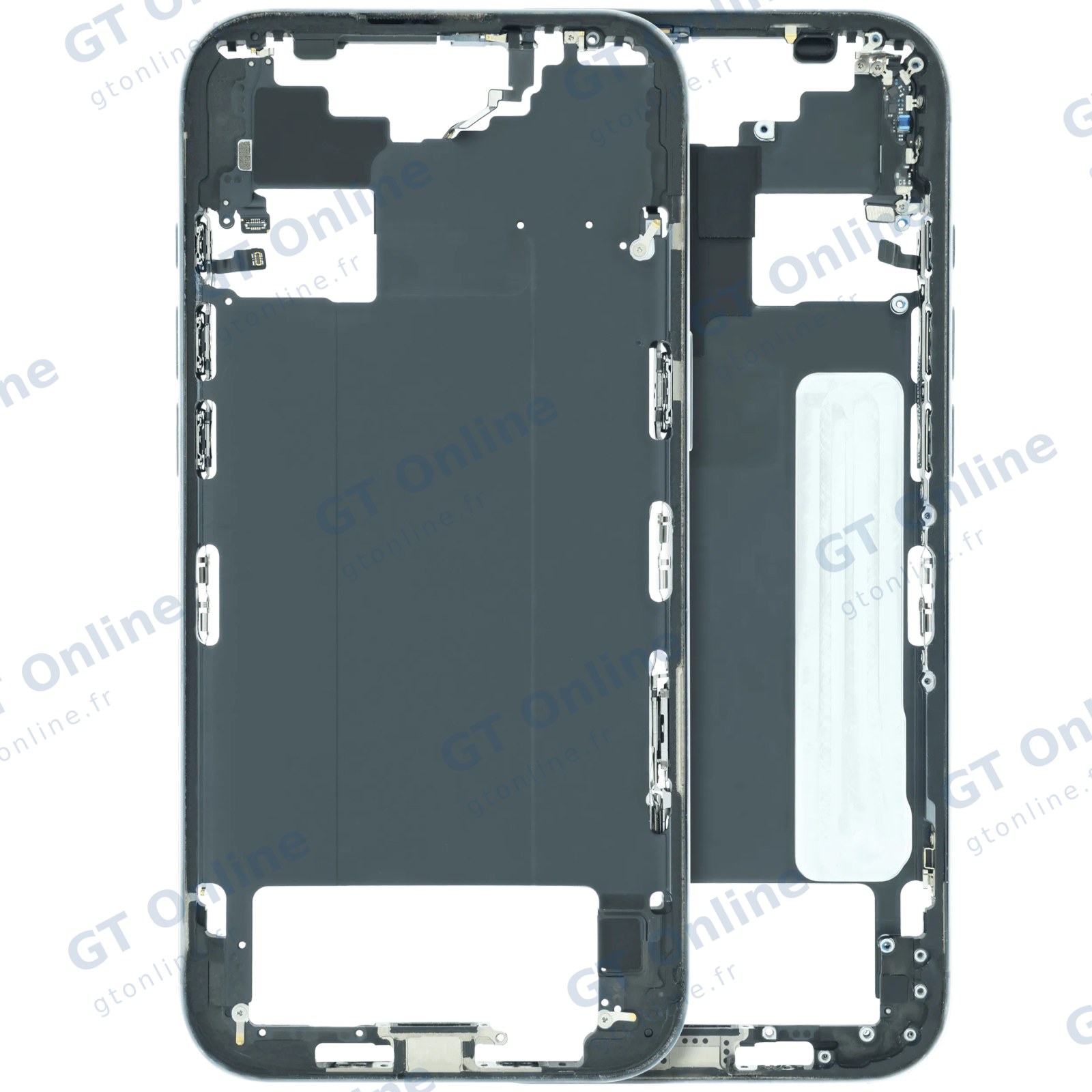 Châssis pour Apple iPhone Air (US / EU Version, origine d'occasion — grade B, bleu ciel) — Châssis central avec petites pièces