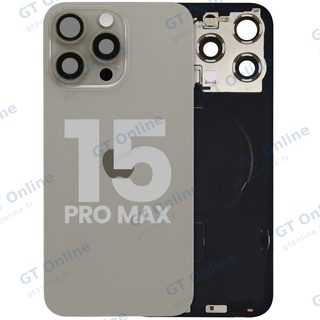 Vitre arrière pour Apple iPhone 15 Pro Max (origine d'occasion — grade B, titane naturel)