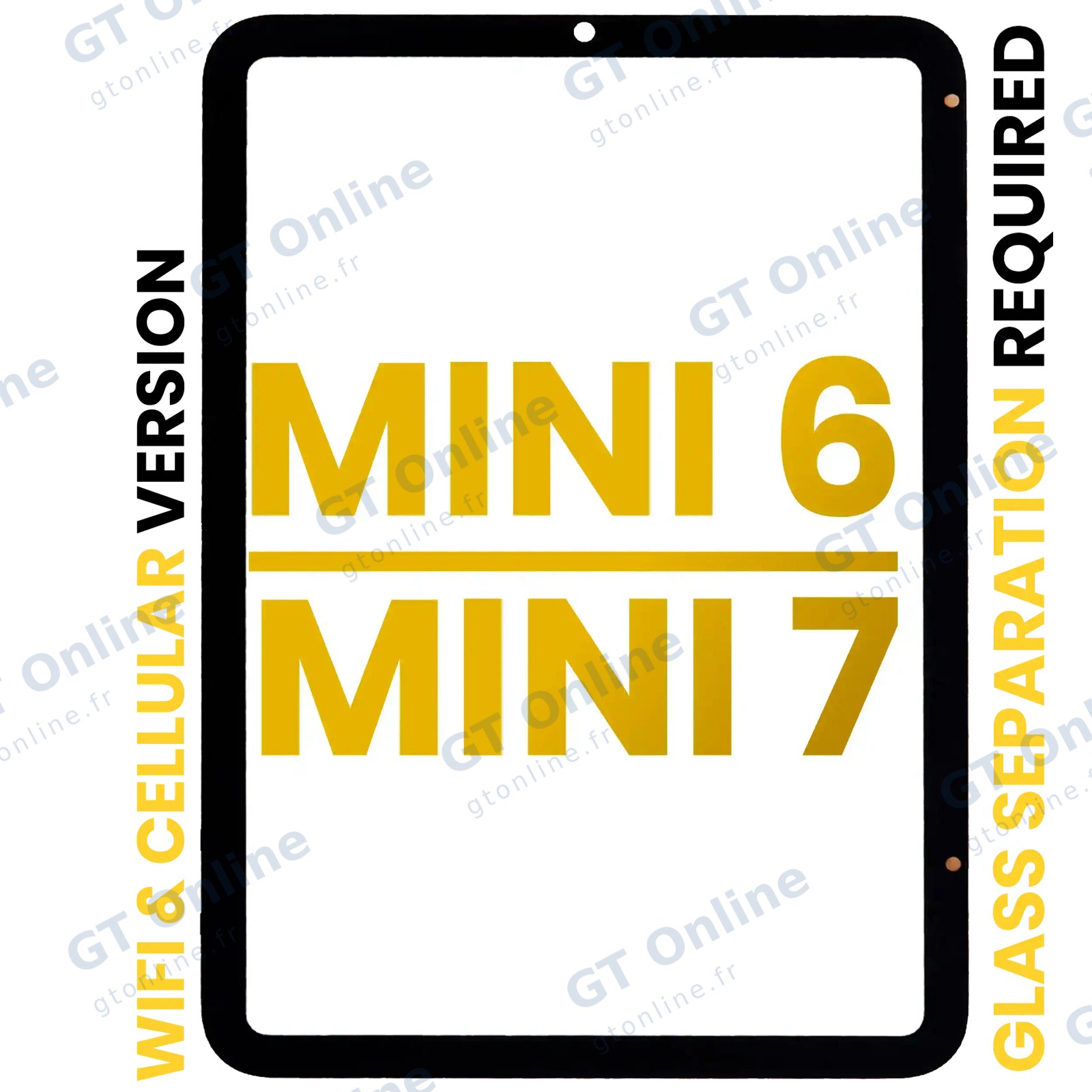 Vitre tactile pour Apple iPad Mini 6 (2021) / Mini 7 (2024) (WiFi et cellulaire, OCA préinstallé, séparation de la vitre requise, premium, toutes couleurs)