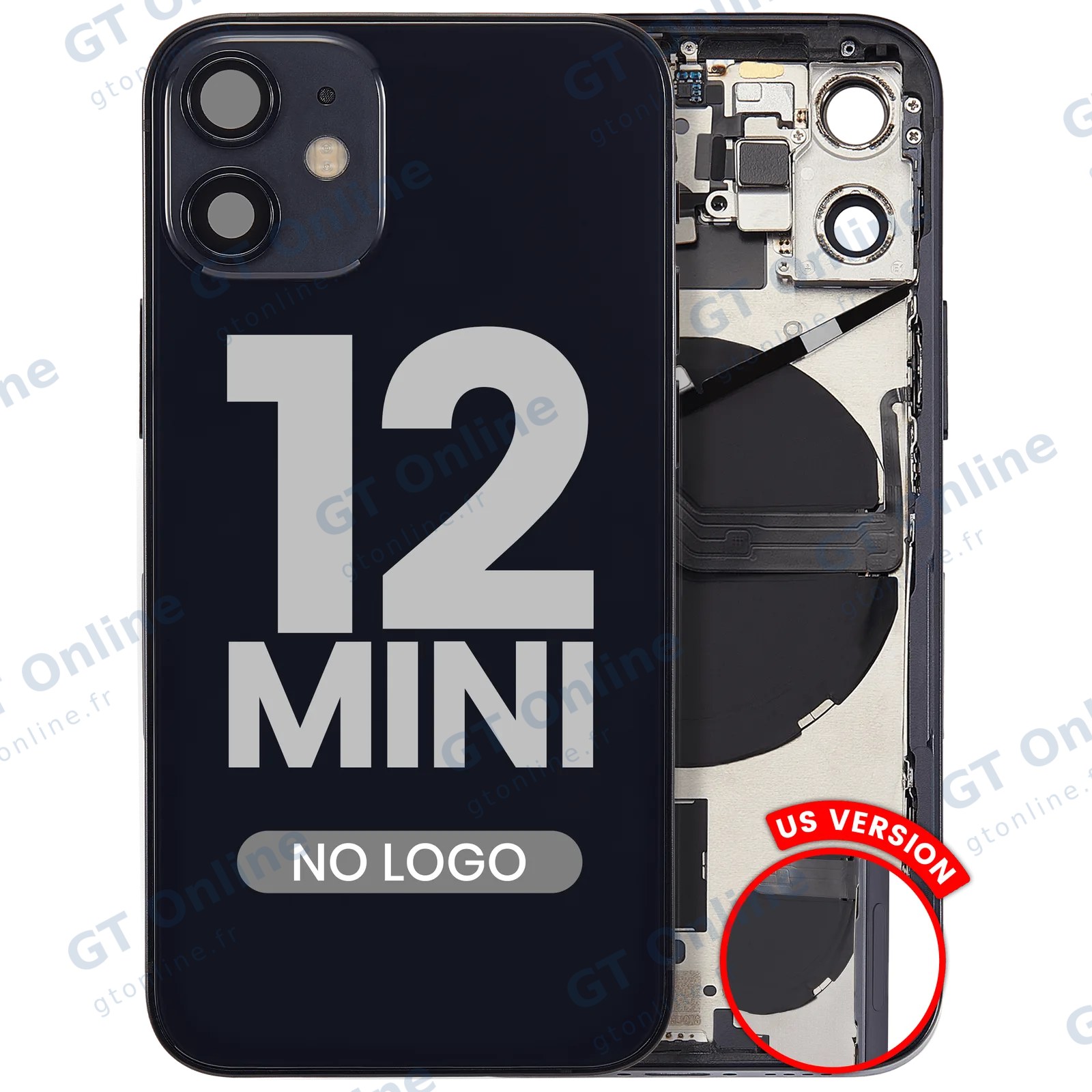 Châssis pour Apple iPhone 12 Mini (version US, compatible premium, noir)