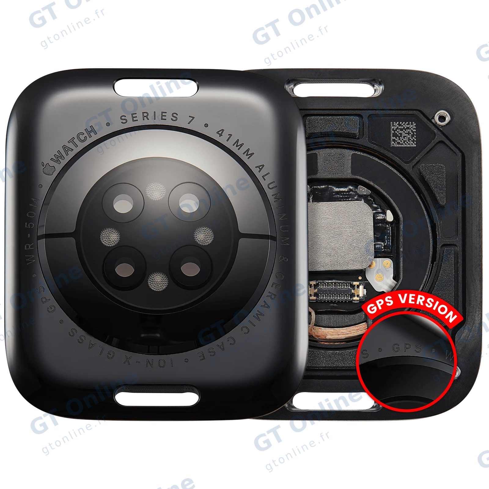 Vitre arrière pour Apple Watch Series 7 (41mm) (version GPS, Aluminum / Space Black)
