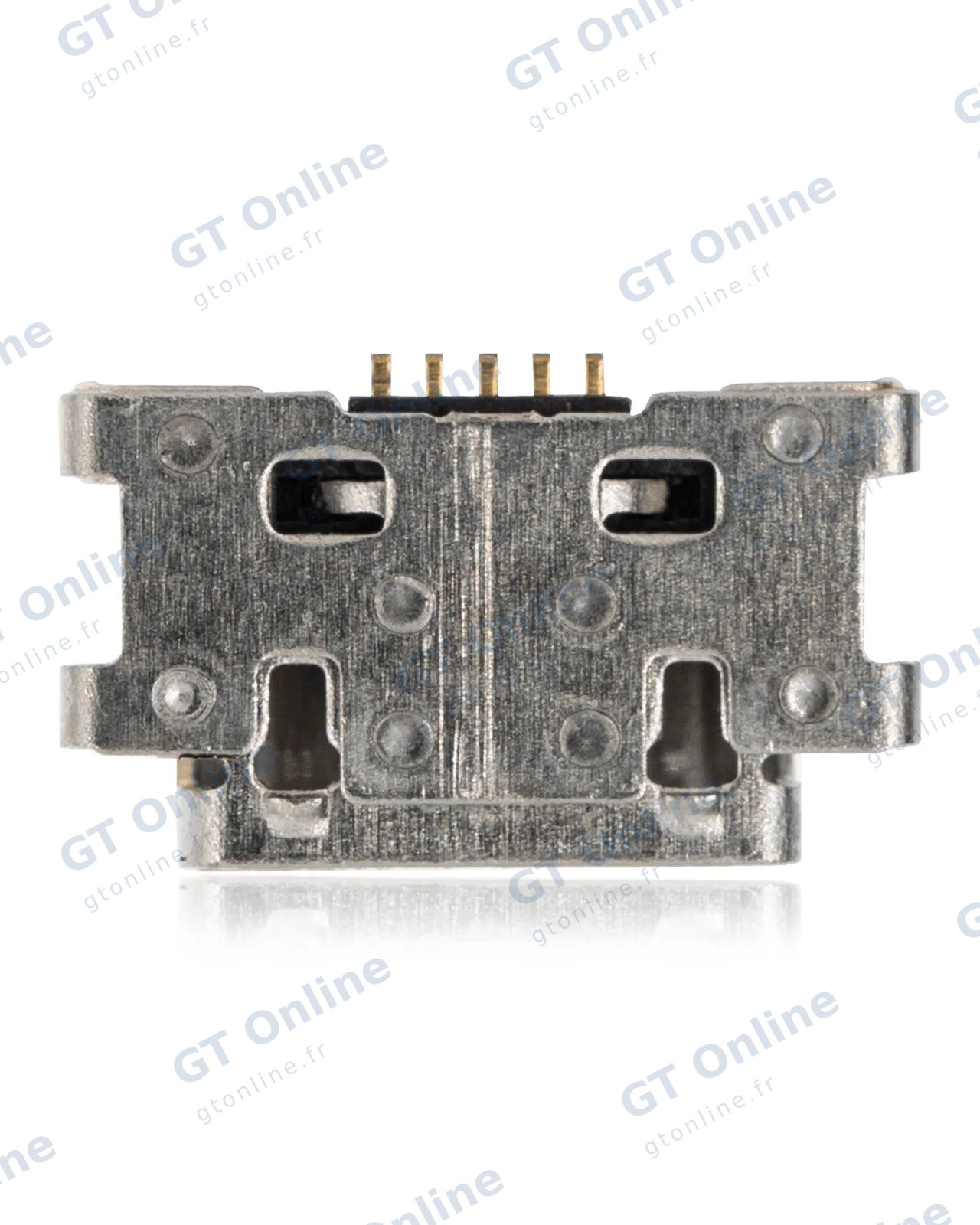 Connecteur de charge à souder — format Micro B, 5 broches, 4 points de fixation (C235)