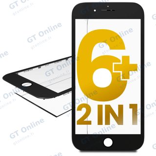 Vitre d’écran avec OCA pour Apple iPhone 6 Plus (noir, lot de 2)