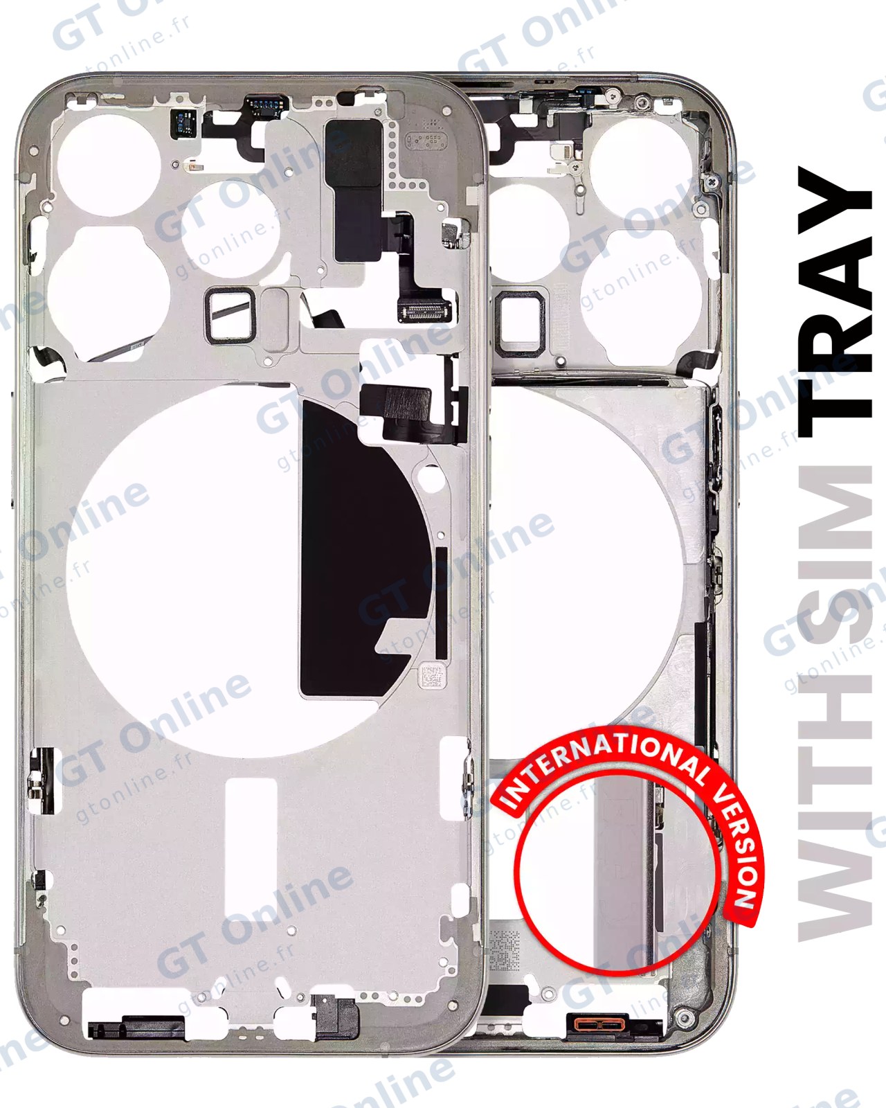 Châssis pour Apple iPhone 15 Pro (version EU, origine d'occasion — grade A, Natural Titanium)