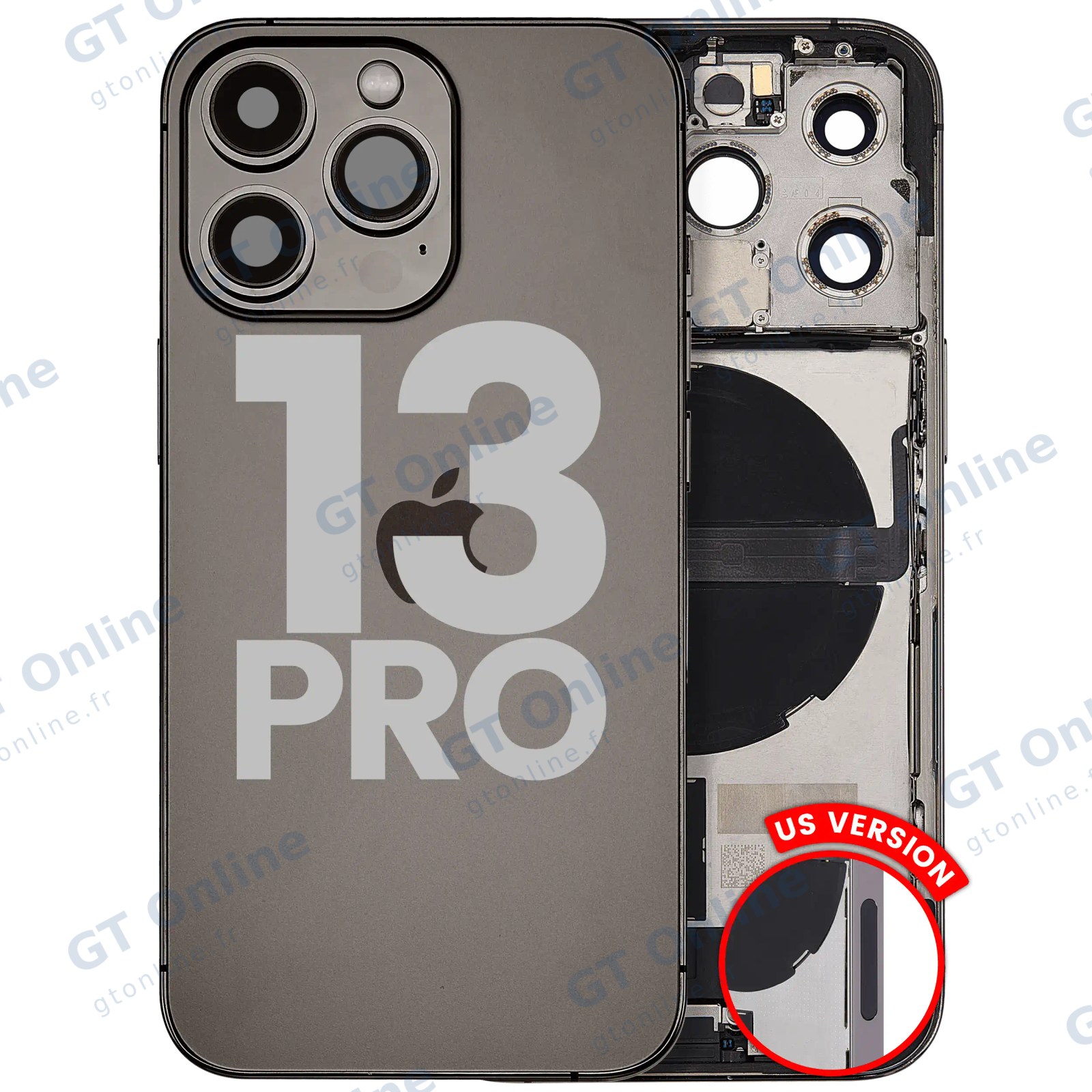 Châssis pour Apple iPhone 13 Pro (version US, origine d'occasion — grade A, graphite)