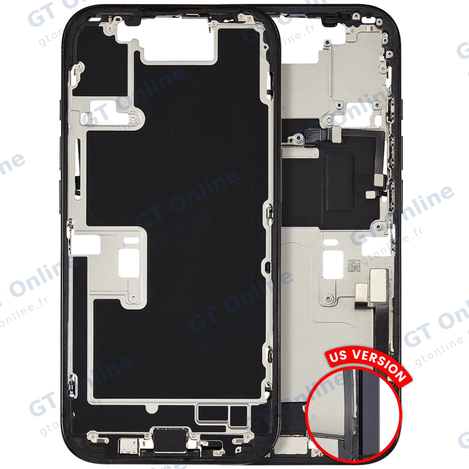 Châssis pour Apple iPhone 16 Pro (version US, origine d'occasion — grade B, titane noir)