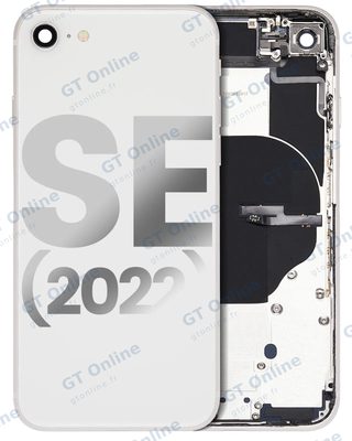 Châssis pour Apple iPhone SE (2022) (origine d'occasion — grade B, lumière stellaire) — Coque arrière avec petites pièces Pre-Installed