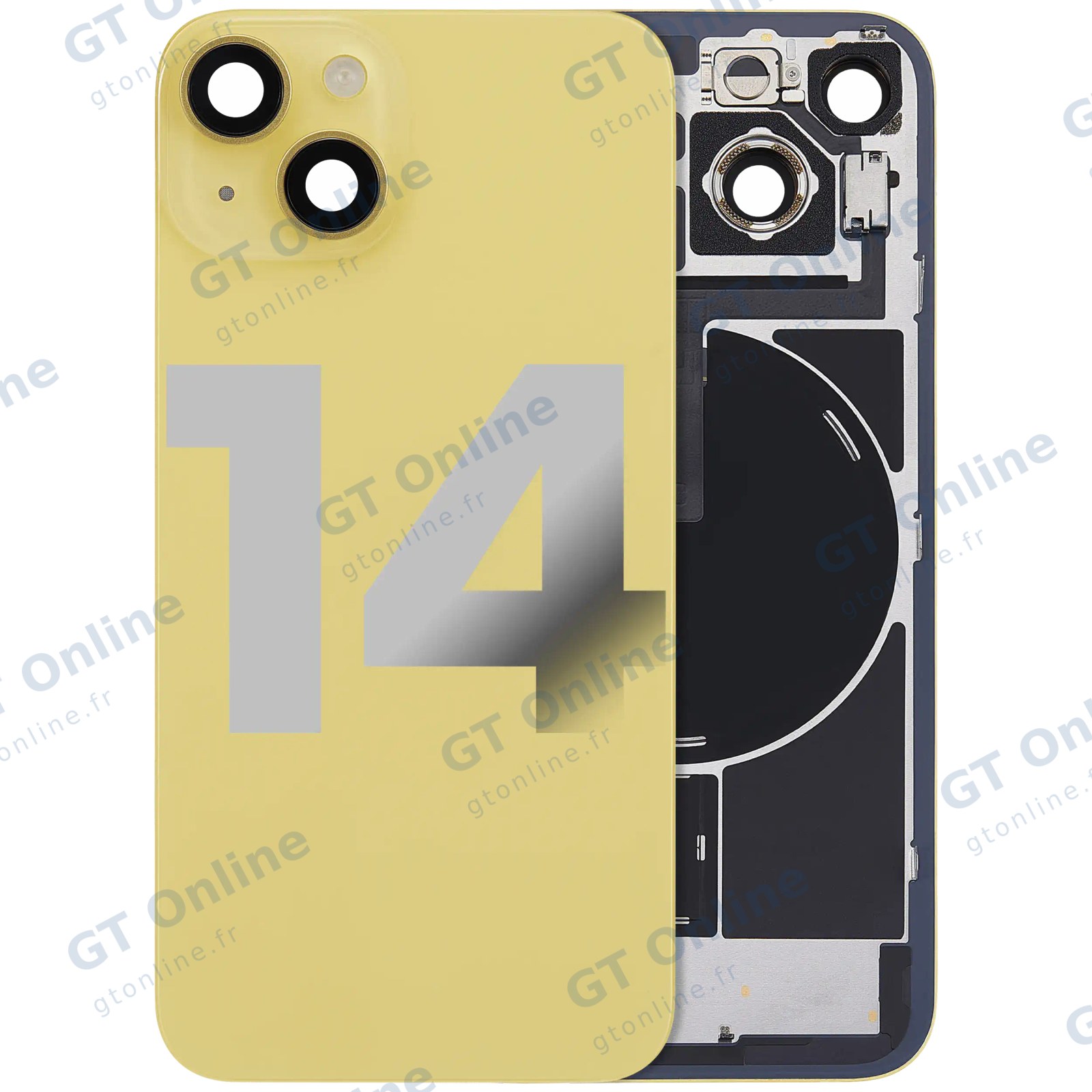 Vitre arrière pour Apple iPhone 14 (origine d'occasion — grade A, jaune)