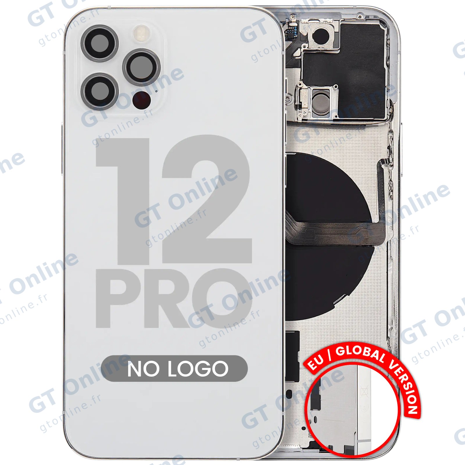 Châssis pour Apple iPhone 12 Pro (version EU, compatible premium, argent)