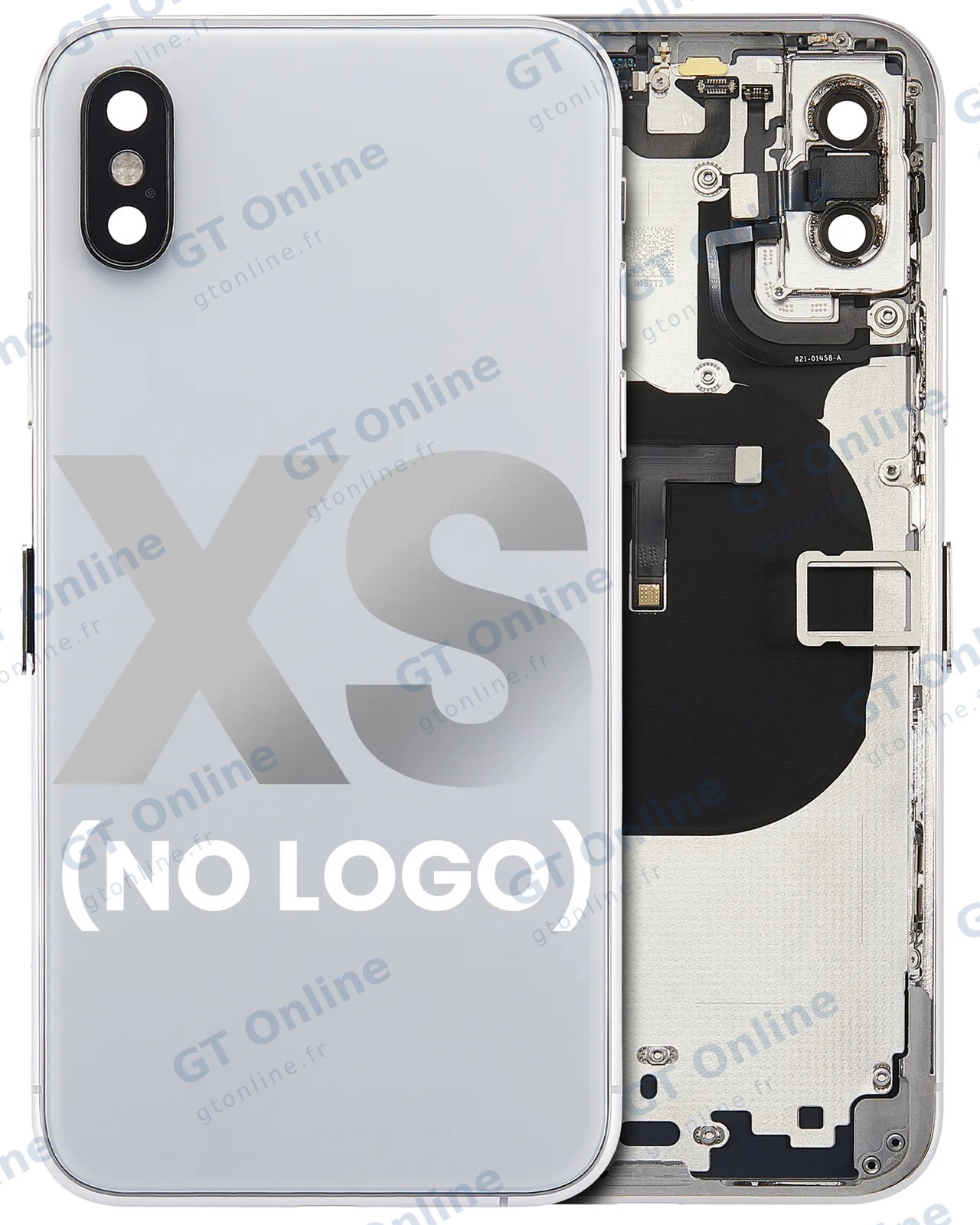 Châssis pour Apple iPhone XS (sans logo, compatible premium, argent)