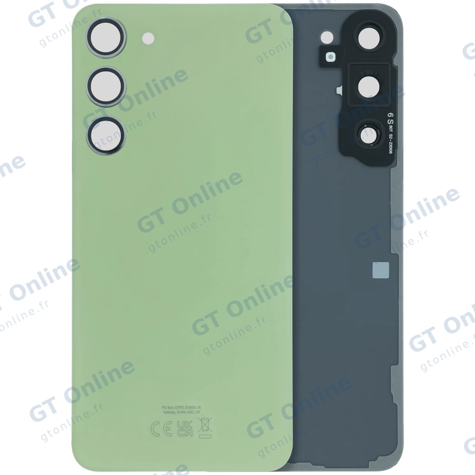 Vitre arrière pour Samsung Galaxy S23 Plus (pack service origine, Lime)