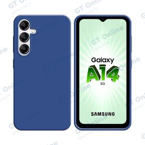 Coque Silicone Compatible pour Samsung Galaxy A14 5G A146P/Galaxy A14 4G A145 (#16) Bleu Marine