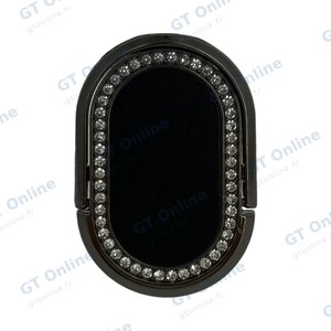 Bague Support Smartphone avec Strass B459 Noir