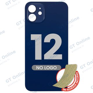 Vitre arrière pour Apple iPhone 12 (No Logo / Large Camera Hole, bleu)